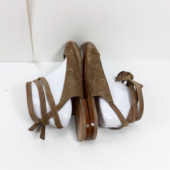 Madewell Women's April Ankle Wrap Flat Suede Leather Taupe Lace Up Flats Us9,5 - Picture 12 of 14